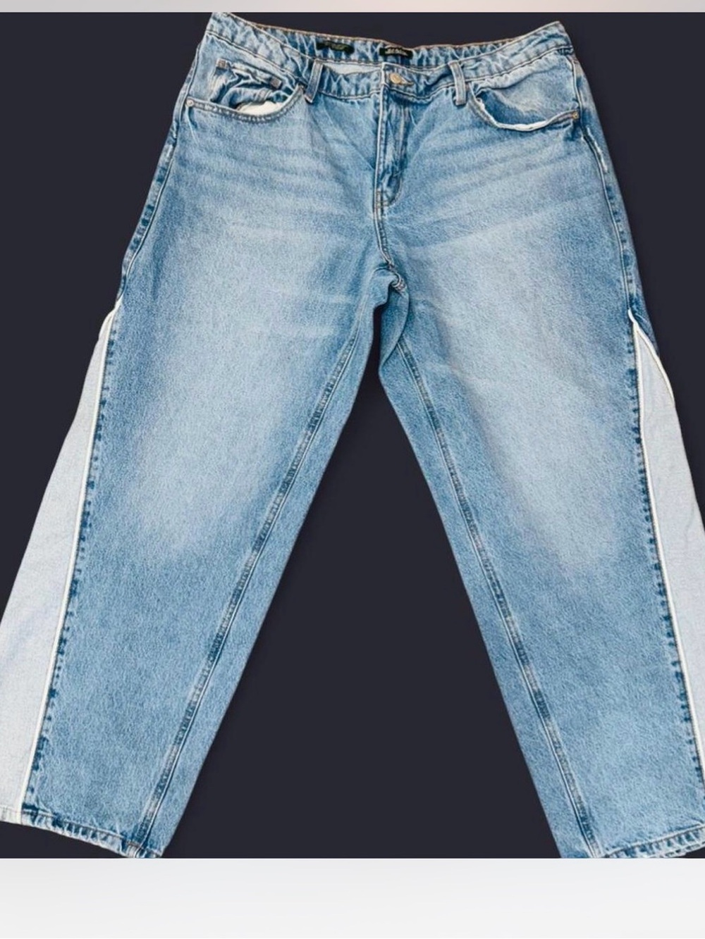 2000s Baggy Wide Leg Jeans 14 Plus Size Streetwear Denim Baddie on the go Curvy - Picture 3 of 8